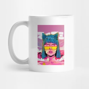 japanese anime girl - Never Give Up Mug